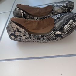 Snakeskin Print Flats