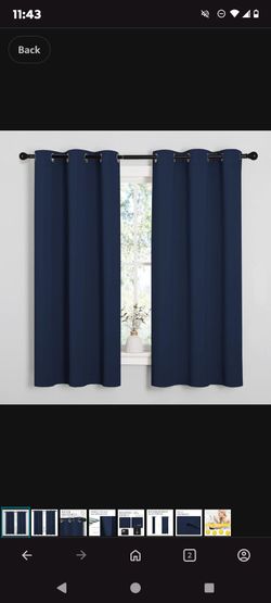 Blackout curtains NAVY BLUE 2x42"x63" Brand New