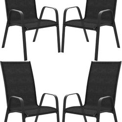 Chairs Set of 4, Outdoor Stackable Dining Furniture Set