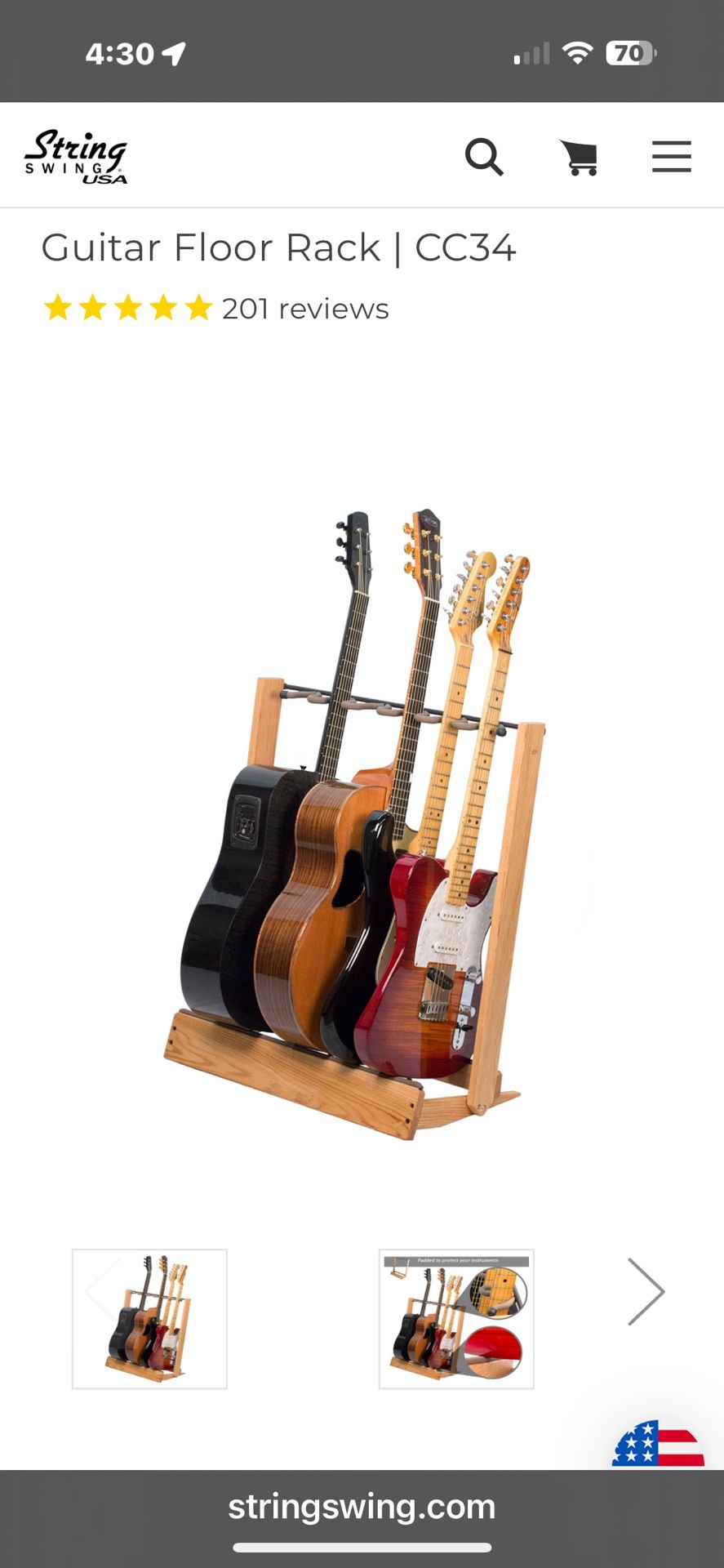 Guitar Floor Rack | CC34 Oak Wood