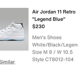 Jordan 11 retro Legend blue