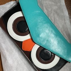 New Womens Owl Purse With Shoulder straps wrislet strap or womens clutch 