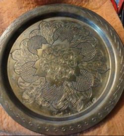 Rare vintage collectible beautiful brass plate