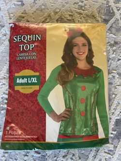 Christmas Elf Sequin Top