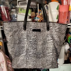 Vera Bradley Large Black & White Zippered Tote