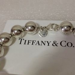 Authentic Tiffany & Co Sterling Silver Bead Ball 7.5" Bracelet