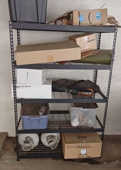 2 Tall metal shelves sheving storage garage adjustable racks