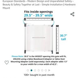 Qdos Crystal Designer Baby Safety Gate - Meets Tougher European Standards - Modern Design and Unparalleled Safety - Beauty & Safety Together at Last -