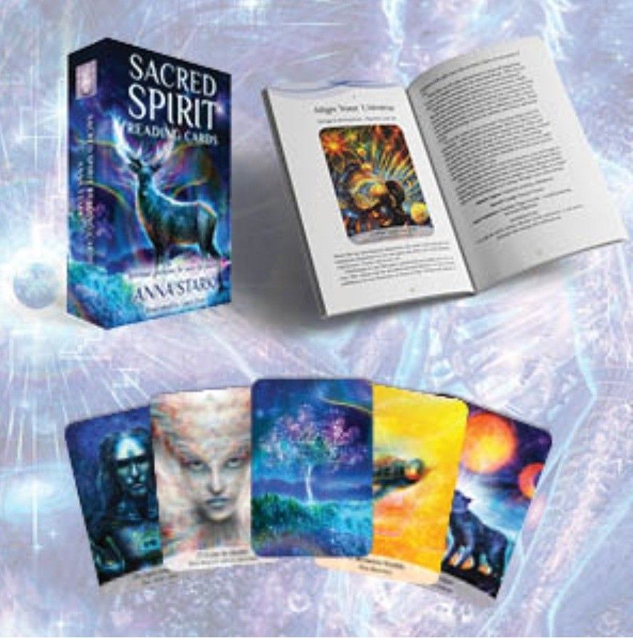 Sacred Spirit Reading Cards 36-Card Deck With Guidebook by Anna Stark Near Mint Condition. The image displays the "Sacred Spirit Reading Cards" by Ann