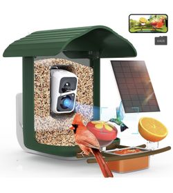 New! 2K HD Smart Bird Feeder w/Camera Solar Panel