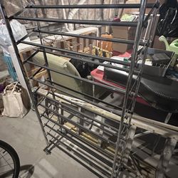 Multi Tier Metal Rolling Shoe Rack 