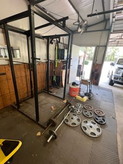 Squat rack and weights