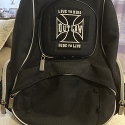 Live To Ride Ride To Live “ OUTLAW” Riders Backpack