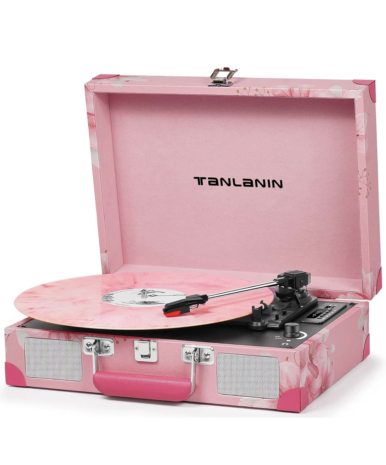 Record Player with Enhanced Speakers 3-Speed Bluetooth Suitcase Portable Vinyl Record Player