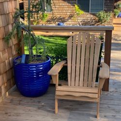 Folding Adirondack Chair Half Assembled Lounge Chair Outdoor Wooden Patio Chair for Lawn Garden Backyard Deck Fire pit Pool Beach 350lb Weight Capacit