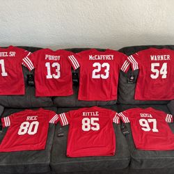 49ers Toddler Jerseys Purdy Deebo Mcaffrey Warner Kittle Bosa Rice 2T 3T 4T 5T 6T 7T