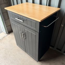 Black Wood Kitchen Island With Wheels 