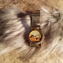 Vintage Angel Watch With Silver An Plated Gold