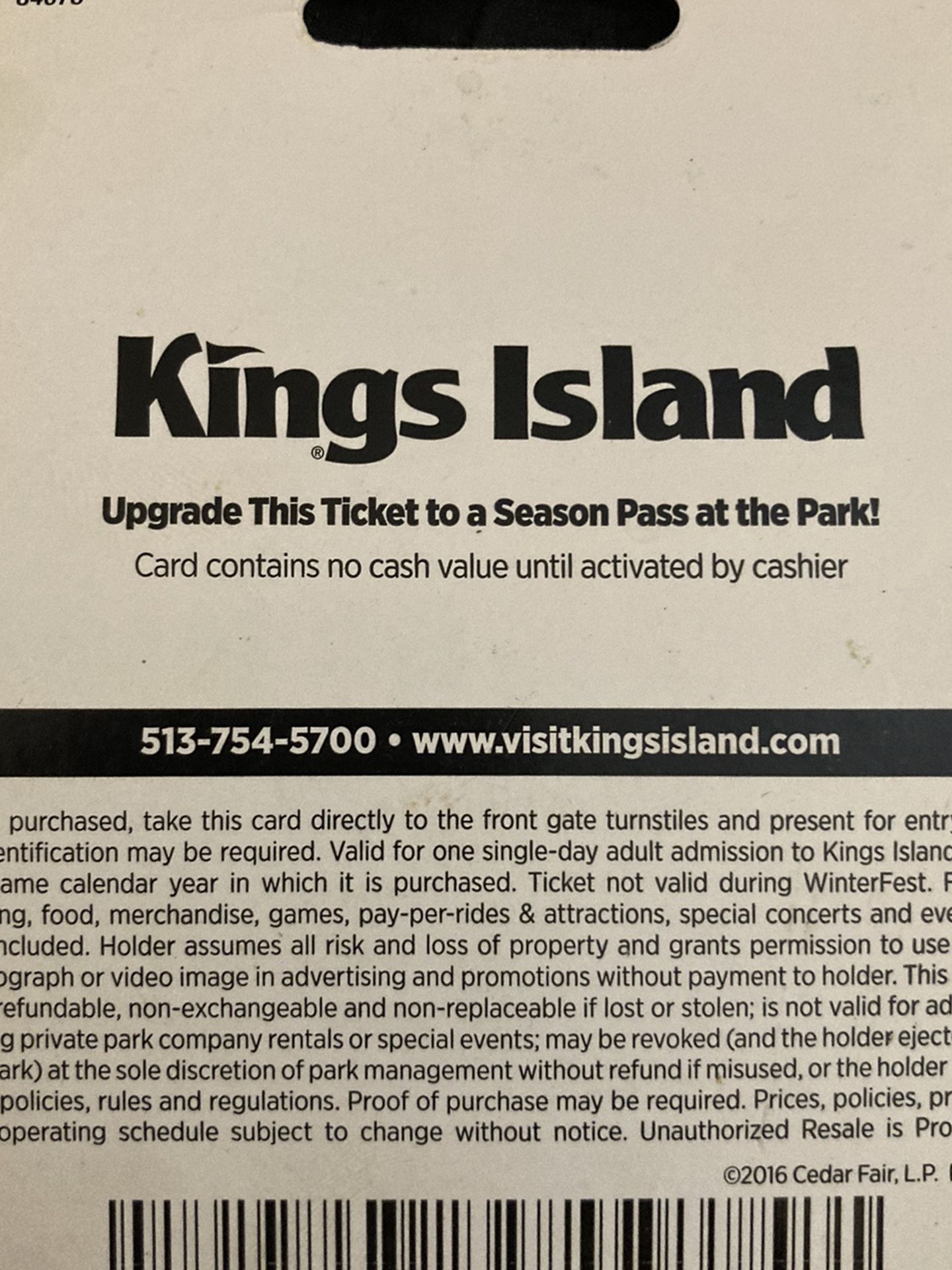 Kings Island single-day adult admission