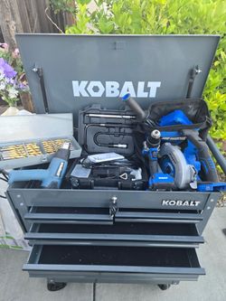 Kobalt Rolling Tool Cart + Kobalt 24V Cordless Tool Bundle – Loaded Setup