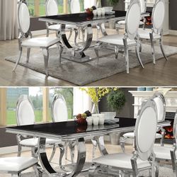 Black & Silver Dining Table (Chairs not included)