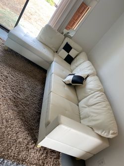 Sectional couch-white