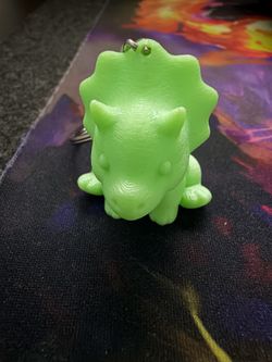 3-D print glow in the dark Dino keychain