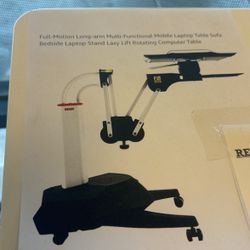 Full Arm Multi Functional Mobile Laptop Table Soda Bedside 