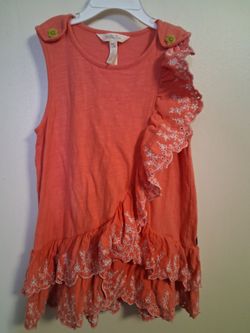 Matilda Jane Coral Ruffle Girls Top size 8