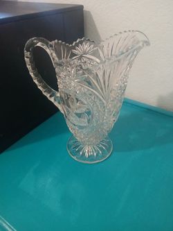 Crystal pitcher and bowl
