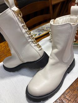 New York & Company Modern Chain Lug Sole Boots