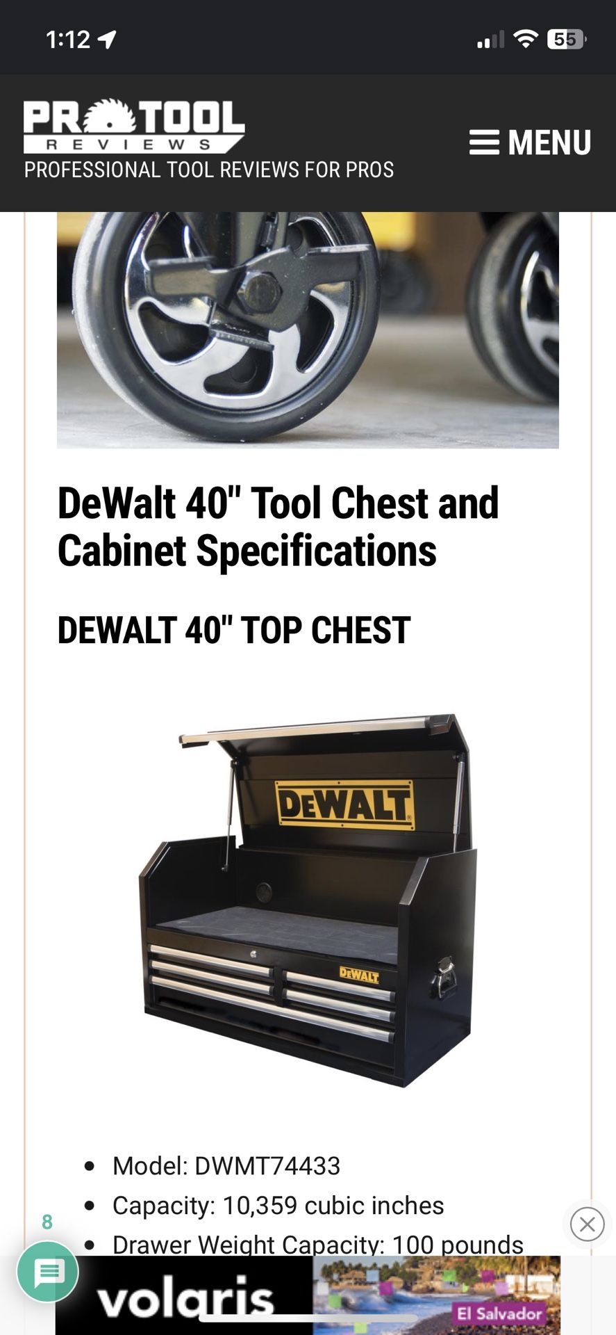 Dewalt 40” Tool Chest And Cabinet