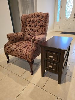 Two chairs and two side tables