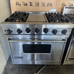 Viking 36” Stainless Steel Dual Fuel Gas Range Stove 