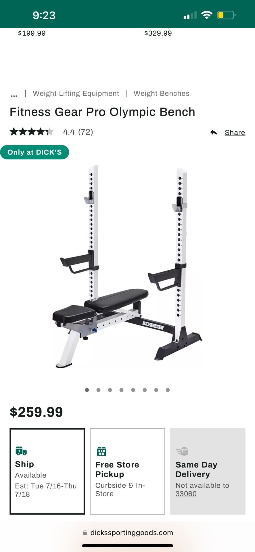 Work Out Bench & Weights $200