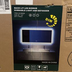 Black Lit, Led Mirror/Dimmable, Light And Defogger