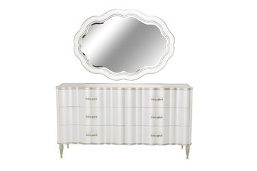 London Place Creamy Pearl Dresser with Mirror