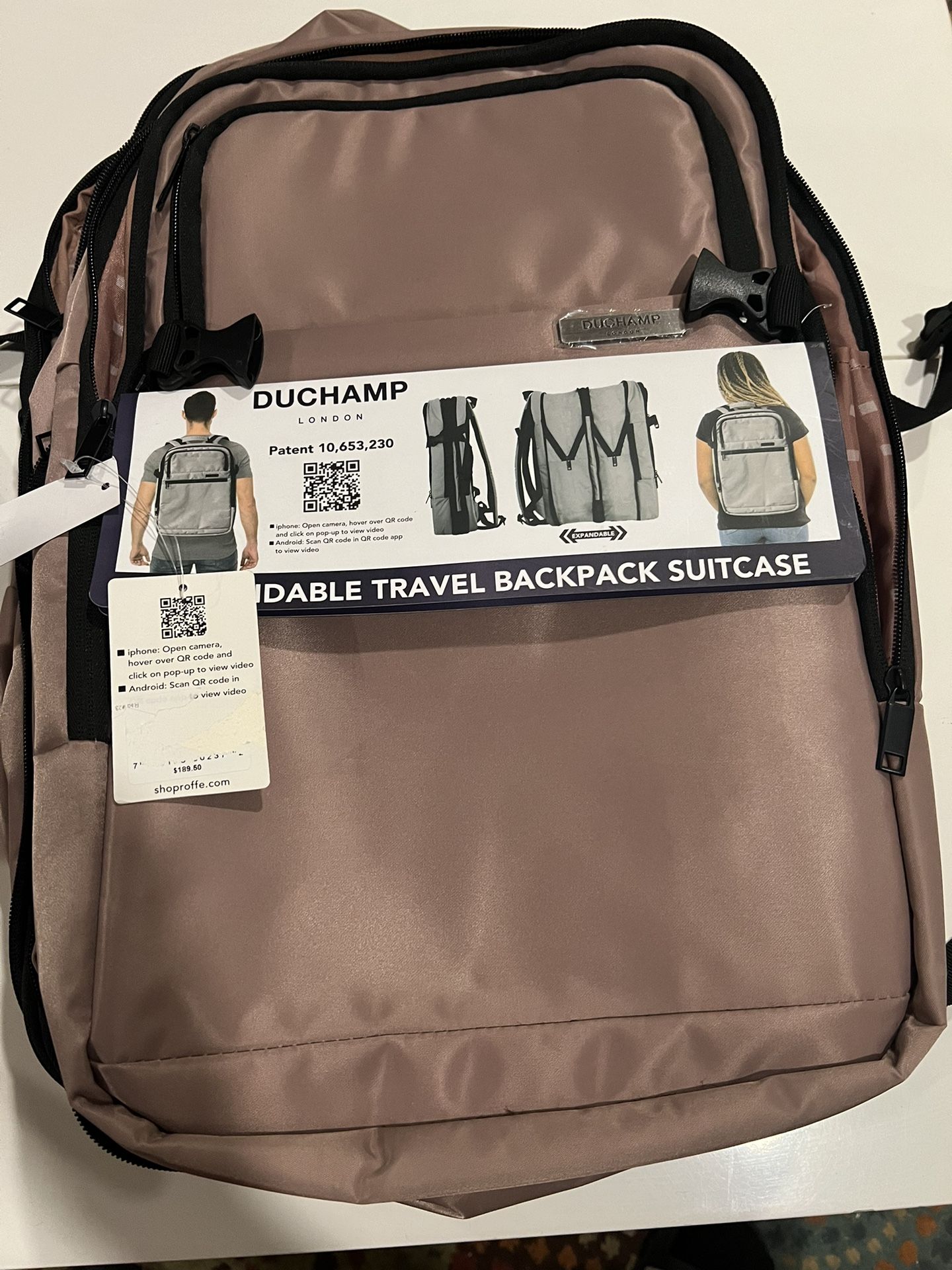 Duchamp London Expandable Travel Backpack Suitcase
