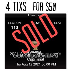 Commissioner’s Cup 4 Tixs For $50 Row 15