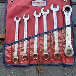 6 PROTO SAE Combination Wrenches 