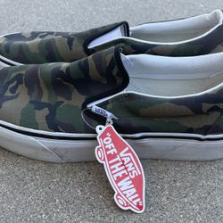 Vans Classic Slip-On Rain Camo Green/Multi Mens 12 Sneakers Low-Top Shoes 2023