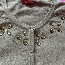 3/4 Sleeve Light Sweater gray Sz M ,  $4