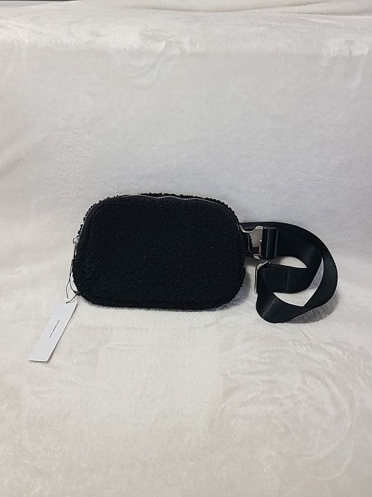 Ododos Fleece Mini Belt Bag BLACK 8x5"