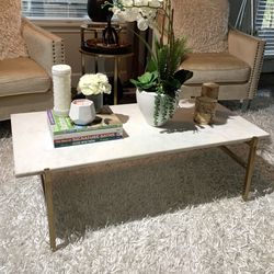 Real Marble Coffee Table (Crate & Barrel CB2)
