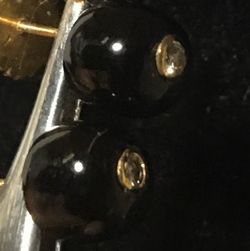 14k Black Coral Diamonds Earrings