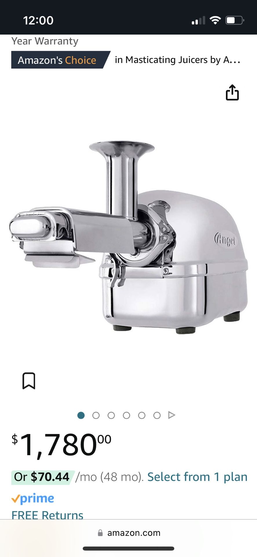 Angel Juicer AG-7500 Stainless Steel