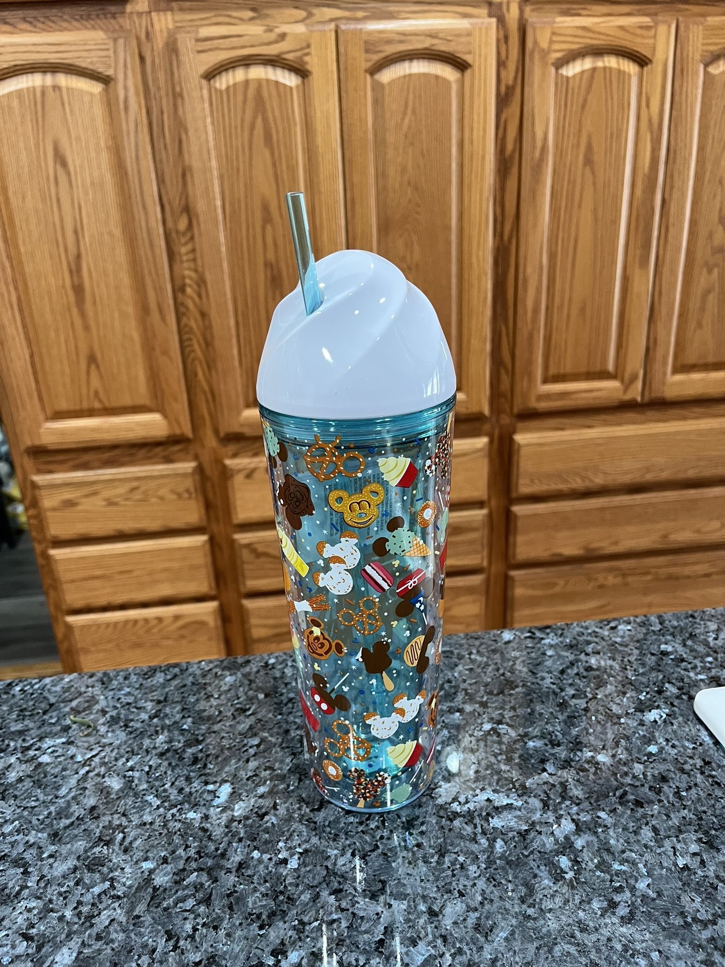 Disney Parks Food Icons Tumbler with Straw. Brand New With Tags On the Bottom