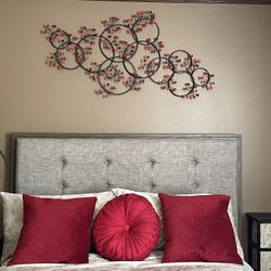 Beautiful Metal Wall Decor with red crystal embellishments