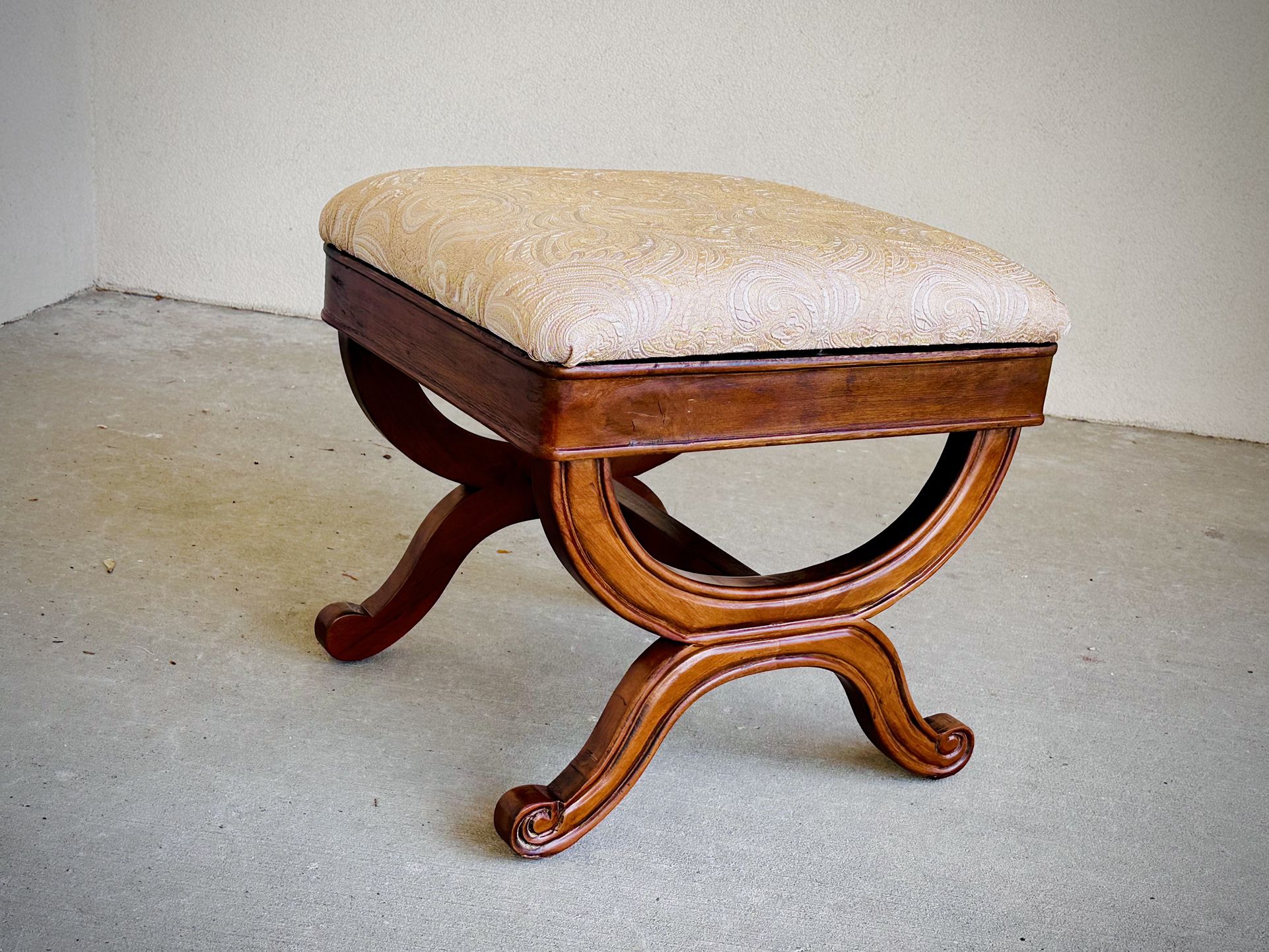 Upholstered Wooden Stool 