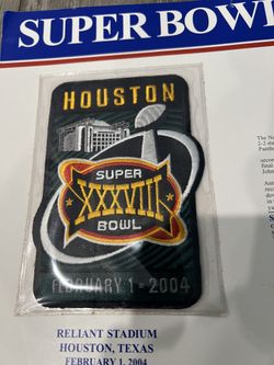 Brand New 2004 Super Bowl  38 Patch Willabee & Ward New England Patriots/Carolina Panthers